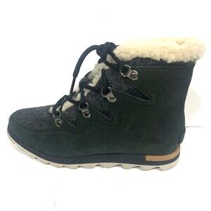 Sorel Leather Sneakchick Alpine Shearling Ankle Boots Size 8 Women’s